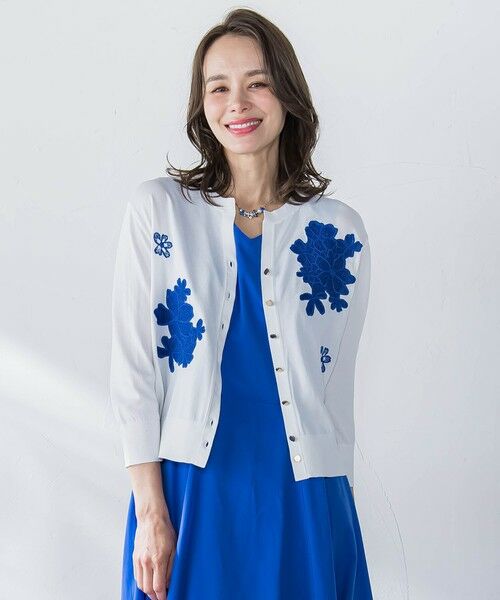 Viaggio Blu / ビアッジョブルー ニット・セーター | フラワー刺繍カーディガン≪手洗い可能≫ | 詳細21