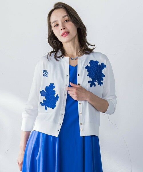 Viaggio Blu / ビアッジョブルー ニット・セーター | フラワー刺繍カーディガン≪手洗い可能≫ | 詳細22