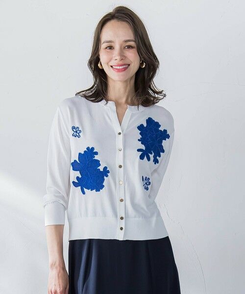 Viaggio Blu / ビアッジョブルー ニット・セーター | フラワー刺繍カーディガン≪手洗い可能≫ | 詳細25
