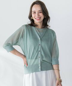 Viaggio Blu / ビアッジョブルー カーディガン・ボレロ | ラメニットカーディガン