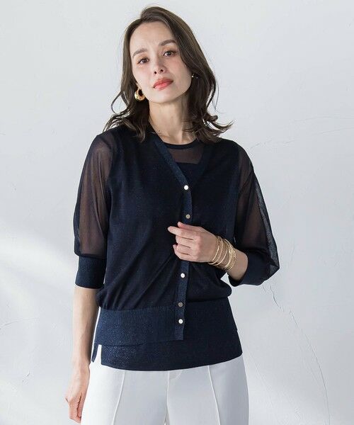 Viaggio Blu / ビアッジョブルー カーディガン・ボレロ | ラメニットカーディガン | 詳細1