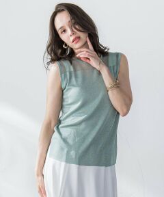 Viaggio Blu / ビアッジョブルー ニット・セーター | ラメノースリーブニット