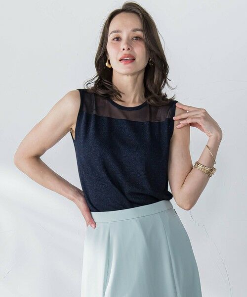 Viaggio Blu / ビアッジョブルー ニット・セーター | ラメノースリーブニット | 詳細1