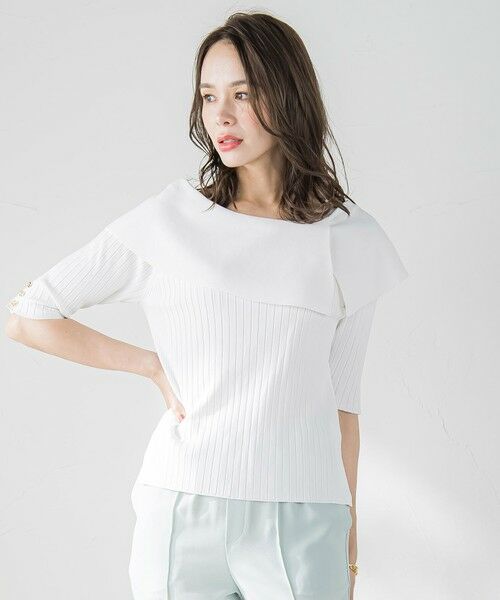 Viaggio Blu / ビアッジョブルー ニット・セーター | オフショルダーリブニット≪手洗い可能≫ | 詳細3