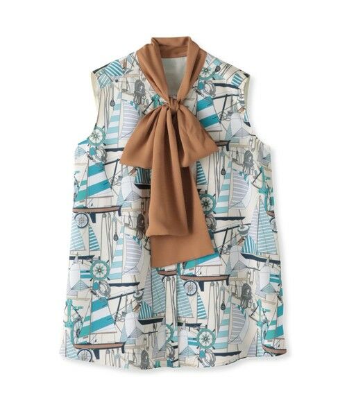 Viaggio Blu / ビアッジョブルー シャツ・ブラウス | ヨット柄プリントブラウス≪洗濯機で洗える≫ | 詳細1