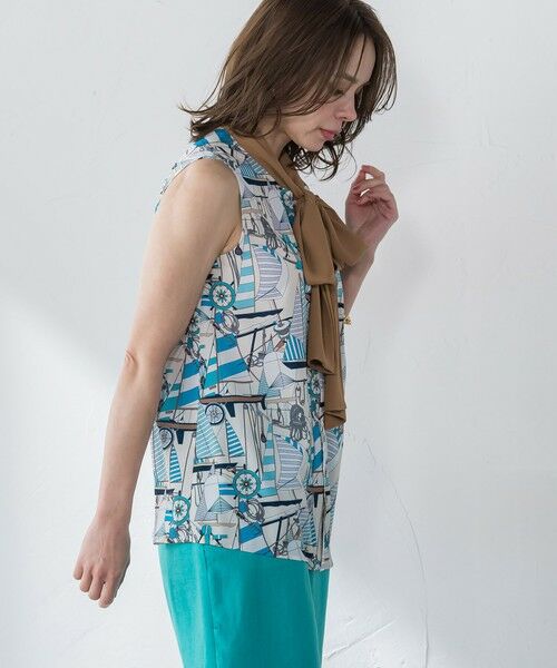 Viaggio Blu / ビアッジョブルー シャツ・ブラウス | ヨット柄プリントブラウス≪洗濯機で洗える≫ | 詳細11