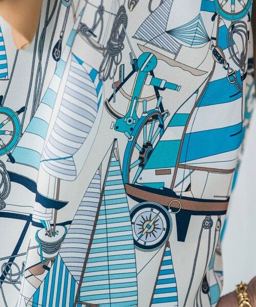 Viaggio Blu / ビアッジョブルー シャツ・ブラウス | ヨット柄プリントブラウス≪洗濯機で洗える≫ | 詳細12
