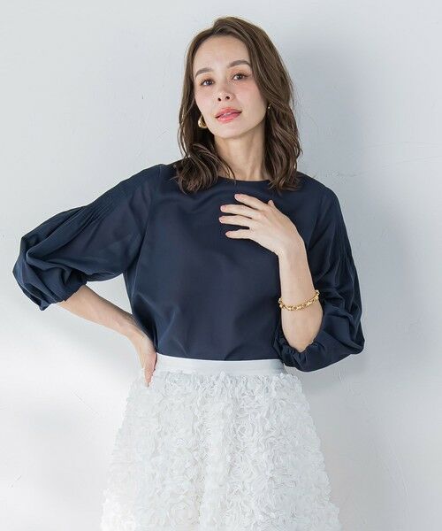 Viaggio Blu / ビアッジョブルー シャツ・ブラウス | ドライシアーピンタックブラウス≪洗濯機で洗える≫ | 詳細3