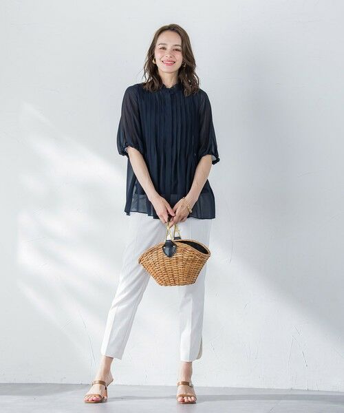 Viaggio Blu / ビアッジョブルー シャツ・ブラウス | シルクライクシフォンブラウス≪洗濯機で洗える≫ | 詳細1