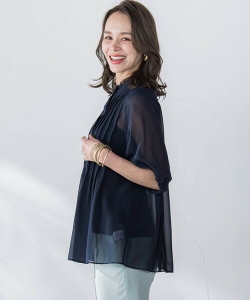 Viaggio Blu / ビアッジョブルー シャツ・ブラウス | シルクライクシフォンブラウス≪洗濯機で洗える≫ | 詳細4