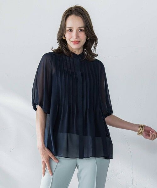 Viaggio Blu / ビアッジョブルー シャツ・ブラウス | シルクライクシフォンブラウス≪洗濯機で洗える≫ | 詳細5