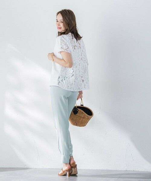 Viaggio Blu / ビアッジョブルー カットソー | バックフラワーレースカットソー≪手洗い可能≫ | 詳細5