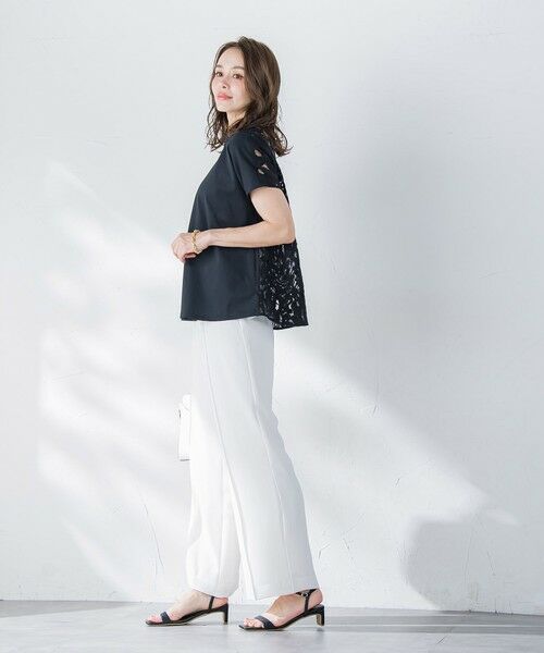 Viaggio Blu / ビアッジョブルー カットソー | バックフラワーレースカットソー≪手洗い可能≫ | 詳細12