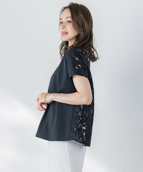 Viaggio Blu / ビアッジョブルー カットソー | バックフラワーレースカットソー≪手洗い可能≫ | 詳細7