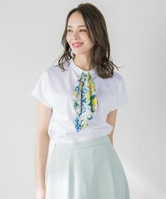 Viaggio Blu / ビアッジョブルー カットソー | スカーフ付きカットソー≪洗濯機で洗える≫