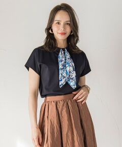 Viaggio Blu / ビアッジョブルー カットソー | スカーフ付きカットソー≪洗濯機で洗える≫