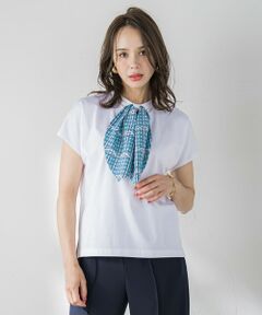 Viaggio Blu / ビアッジョブルー カットソー | スカーフ付きカットソー≪洗濯機で洗える≫