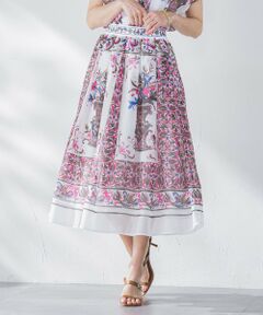 【Katohara専用】Viaggio Blu ひざ丈スカート ホワイト・ブルー セール】 テクスチャーコットンティアードスカート≪洗濯機で