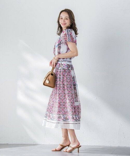 Viaggio Blu / ビアッジョブルー ミニ・ひざ丈スカート | イタリアンタイル柄スカート≪洗濯機で洗える≫ | 詳細5