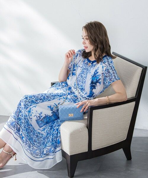 Viaggio Blu / ビアッジョブルー ミニ・ひざ丈スカート | イタリアンタイル柄スカート≪洗濯機で洗える≫ | 詳細9