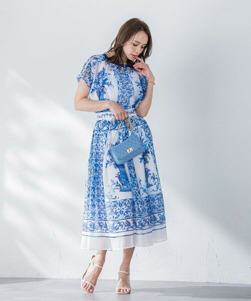 Viaggio Blu / ビアッジョブルー ミニ・ひざ丈スカート | イタリアンタイル柄スカート≪洗濯機で洗える≫ | 詳細11