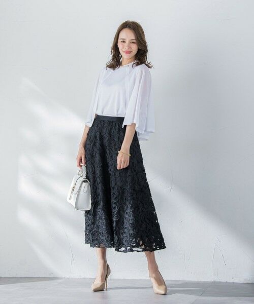 Viaggio Blu / ビアッジョブルー ミニ・ひざ丈スカート | レーステープスカート | 詳細10