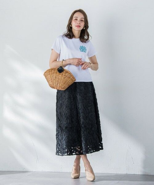 Viaggio Blu / ビアッジョブルー ミニ・ひざ丈スカート | レーステープスカート | 詳細11