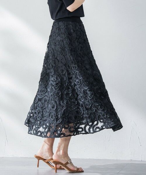 Viaggio Blu / ビアッジョブルー ミニ・ひざ丈スカート | レーステープスカート | 詳細5