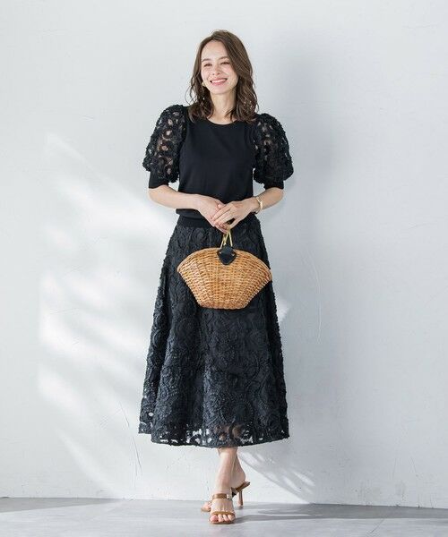 Viaggio Blu / ビアッジョブルー ミニ・ひざ丈スカート | レーステープスカート | 詳細7