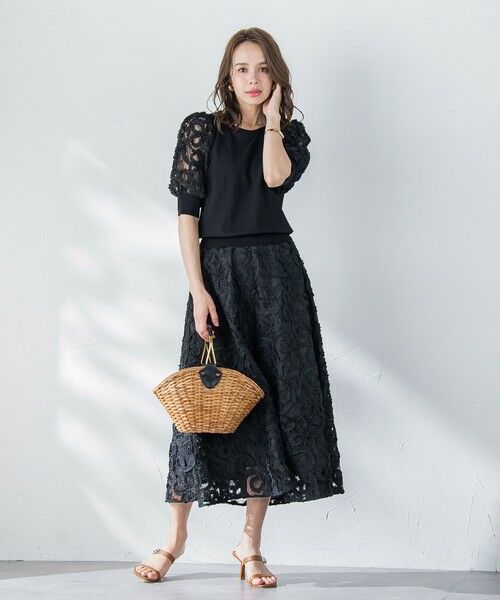 Viaggio Blu / ビアッジョブルー ミニ・ひざ丈スカート | レーステープスカート | 詳細8