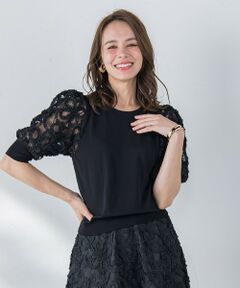 Viaggio Blu / ビアッジョブルー ニット・セーター | レーステープドッキングニット≪手洗い可能≫