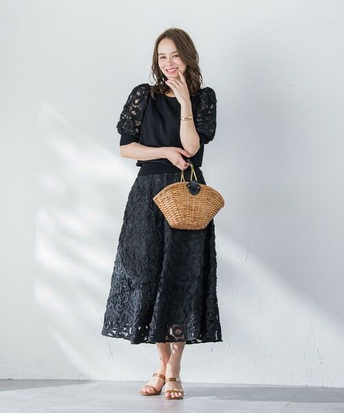 Viaggio Blu / ビアッジョブルー ニット・セーター | レーステープドッキングニット≪手洗い可能≫ | 詳細5