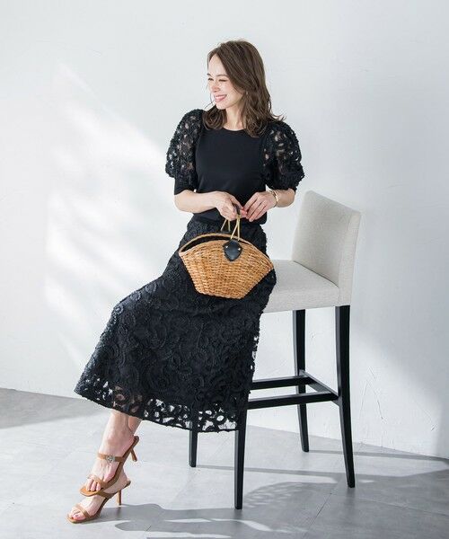 Viaggio Blu / ビアッジョブルー ニット・セーター | レーステープドッキングニット≪手洗い可能≫ | 詳細6