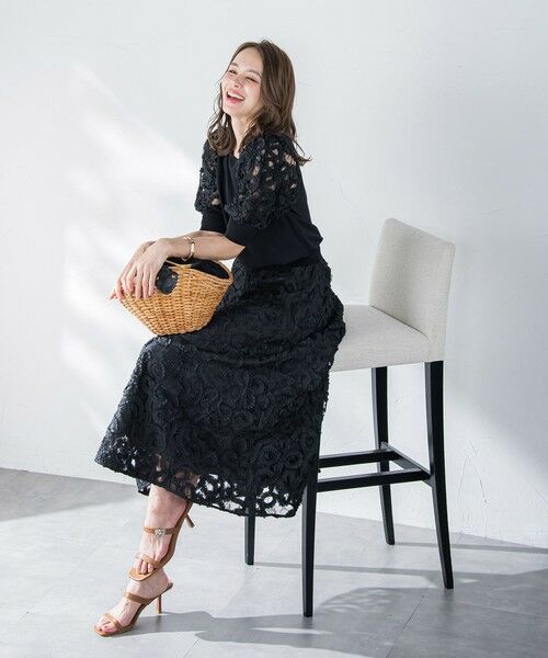 Viaggio Blu / ビアッジョブルー ニット・セーター | レーステープドッキングニット≪手洗い可能≫ | 詳細7