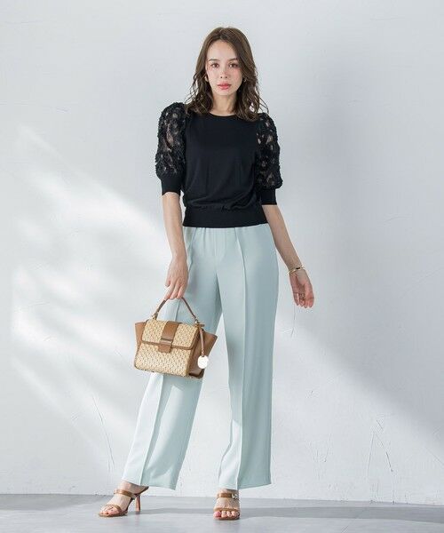 Viaggio Blu / ビアッジョブルー ニット・セーター | レーステープドッキングニット≪手洗い可能≫ | 詳細8