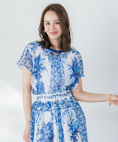 Viaggio Blu / ビアッジョブルー シャツ・ブラウス | イタリアンタイル柄ブラウス≪洗濯機で洗える≫