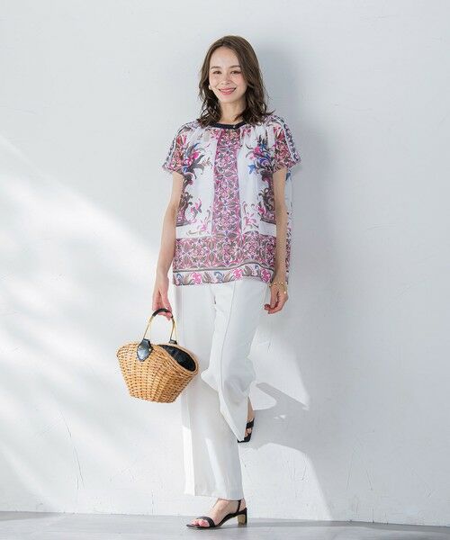 Viaggio Blu / ビアッジョブルー シャツ・ブラウス | イタリアンタイル柄ブラウス≪洗濯機で洗える≫ | 詳細5