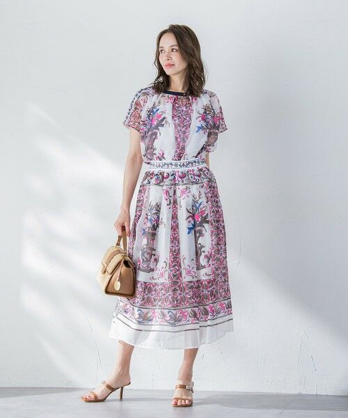 Viaggio Blu / ビアッジョブルー シャツ・ブラウス | イタリアンタイル柄ブラウス≪洗濯機で洗える≫ | 詳細8