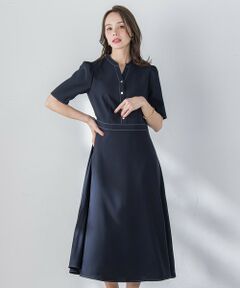 Viaggio blu ビアッジョブルー/ピンタックハシゴレース使いワンピース セール 50%OFF】ビアッジョブルー Viaggio Blu カラースラブ