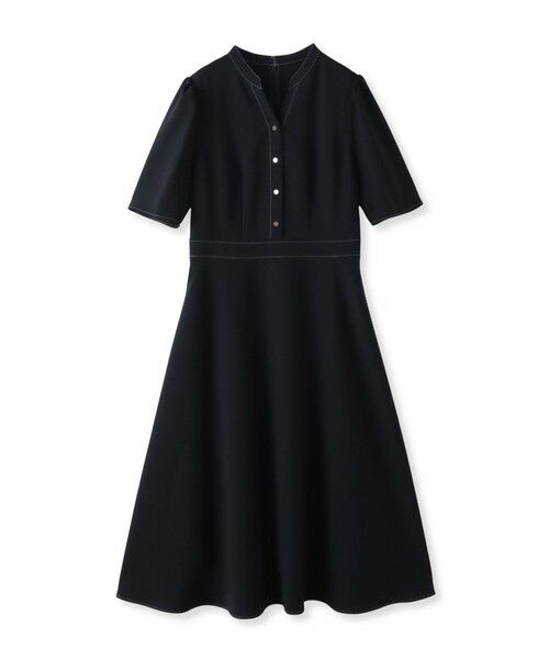 Viaggio Blu / ビアッジョブルー ロング・マキシ丈ワンピース | 配色ステッチワンピース≪洗濯機で洗える≫ | 詳細6