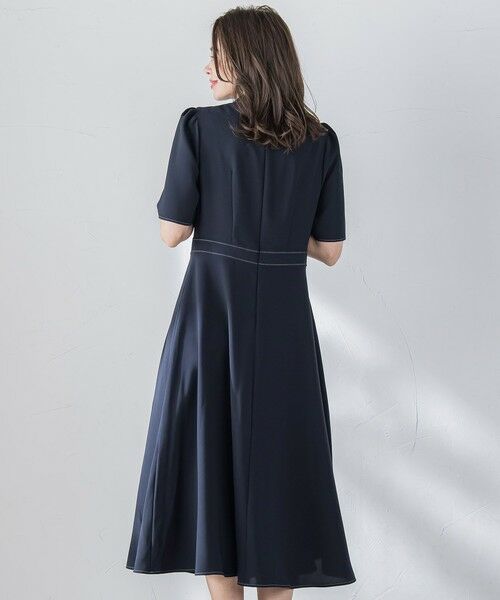 Viaggio Blu / ビアッジョブルー ロング・マキシ丈ワンピース | 配色ステッチワンピース≪洗濯機で洗える≫ | 詳細2