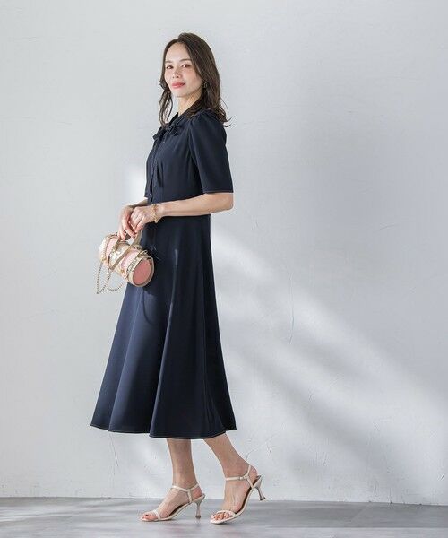 Viaggio Blu / ビアッジョブルー ロング・マキシ丈ワンピース | 配色ステッチワンピース≪洗濯機で洗える≫ | 詳細4