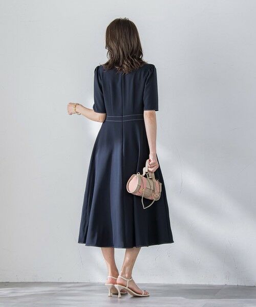 Viaggio Blu / ビアッジョブルー ロング・マキシ丈ワンピース | 配色ステッチワンピース≪洗濯機で洗える≫ | 詳細5