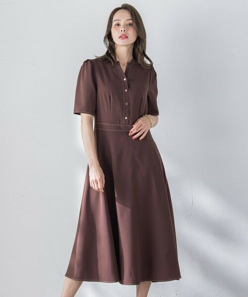 Viaggio Blu / ビアッジョブルー ロング・マキシ丈ワンピース | 配色ステッチワンピース≪洗濯機で洗える≫ | 詳細12