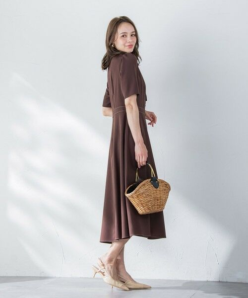 Viaggio Blu / ビアッジョブルー ロング・マキシ丈ワンピース | 配色ステッチワンピース≪洗濯機で洗える≫ | 詳細8