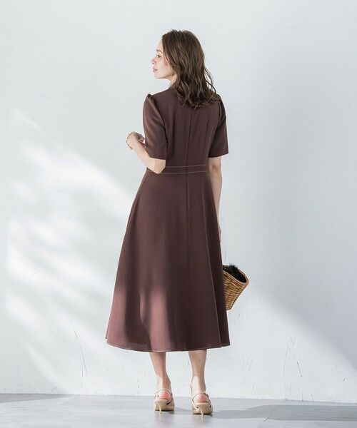 Viaggio Blu / ビアッジョブルー ロング・マキシ丈ワンピース | 配色ステッチワンピース≪洗濯機で洗える≫ | 詳細9