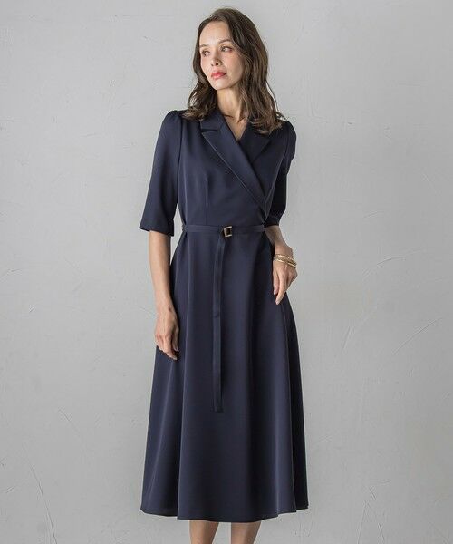 Viaggio Blu / ビアッジョブルー ロング・マキシ丈ワンピース | トリアセテートストレッチツイルワンピース | 詳細1