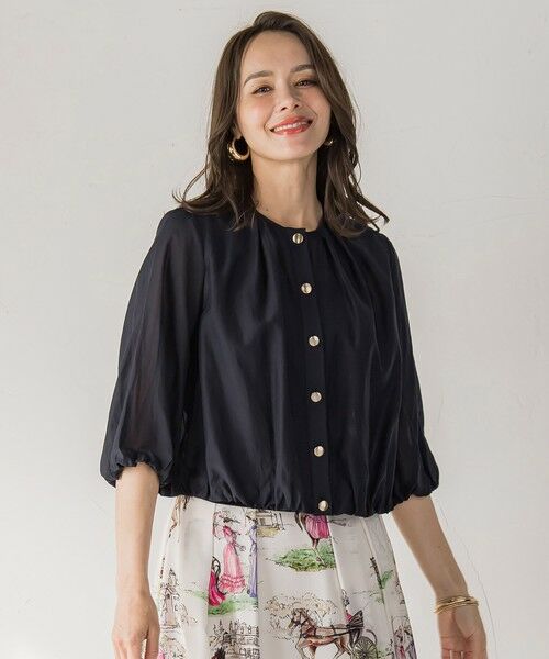 Viaggio Blu / ビアッジョブルー テーラードジャケット | シアーオーガンジージャケット≪手洗い可能≫ | 詳細10