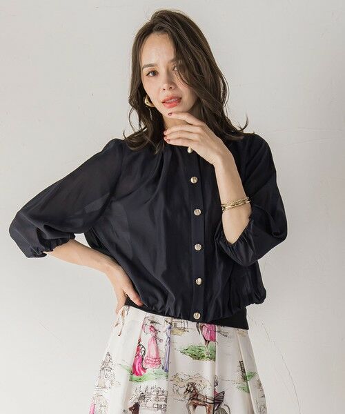 Viaggio Blu / ビアッジョブルー テーラードジャケット | シアーオーガンジージャケット≪手洗い可能≫ | 詳細11