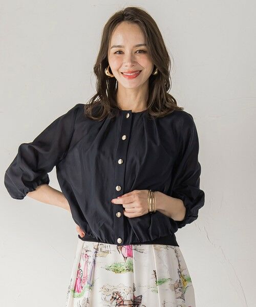 Viaggio Blu / ビアッジョブルー テーラードジャケット | シアーオーガンジージャケット≪手洗い可能≫ | 詳細9